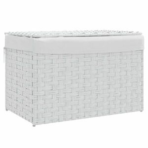 vidaXL fehér polyrattan szennyeskosár fedéllel 55, 5 x 35 x 34 cm kép