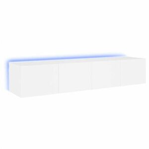 vidaXL 2 db fehér falra szerelhető TV-szekrény LED-del 60x35x31 cm kép