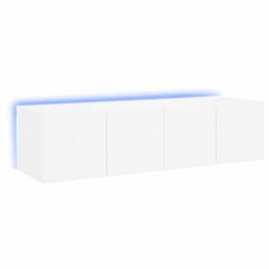 vidaXL 2 db fehér falra szerelhető TV-szekrény LED-ekkel 60x35x31 cm kép