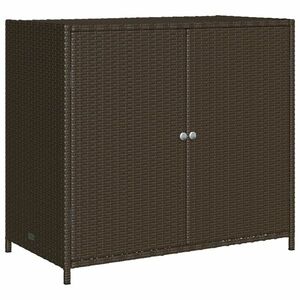 vidaXL barna polyrattan kerti tárolószekrény 83x45x76 cm kép