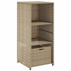 vidaXL bézs polyrattan kerti tárolószekrény 50 x 55 x 115 cm kép