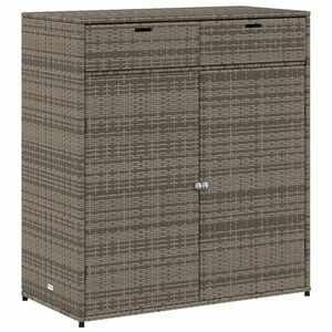 vidaXL szürke polyrattan kerti tárolószekrény 105 x 55 x 113 cm kép