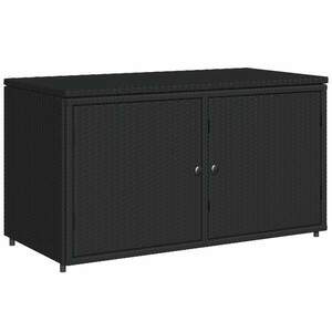 vidaXL fekete polyrattan kerti tárolószekrény 110 x 55 x 60, 5 cm kép