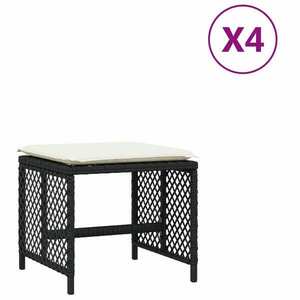 vidaXL 4 db fekete polyrattan kerti szék párnával 41 x 41 x 36 cm kép