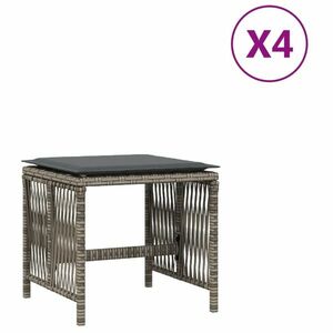 vidaXL 4 db szürke polyrattan kerti szék párnával 41 x 41 x 36 cm kép