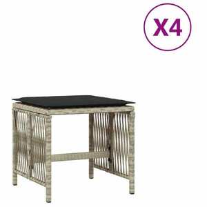 vidaXL 4db világosszürke polyrattan kerti szék párnával 41 x 41 x 36cm kép