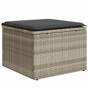 vidaXL világosszürke polyrattan kerti szék párnával 55 x 55 x 37 cm kép