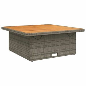 vidaXL szürke polyrattan és akácfa kerti asztal 110 x 110 x 71 cm kép