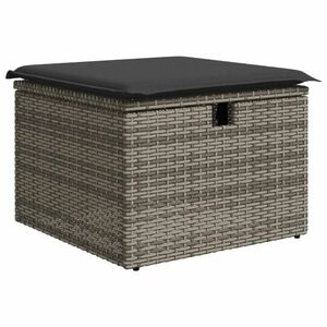 vidaXL szürke polyrattan kerti szék párnával 55 x 55 x 37 cm kép