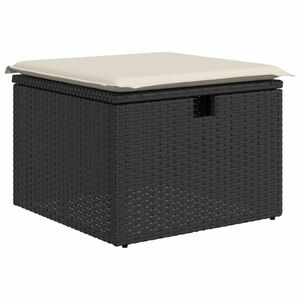 vidaXL fekete polyrattan kerti szék párnával 55 x 55 x 37 cm kép