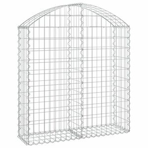 vidaXL íves horganyzott vas gabion kosár 100x30x100/120 cm kép