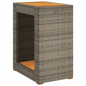 vidaXL szürke polyrattan falapos kerti kisasztal 60x40x75 cm kép