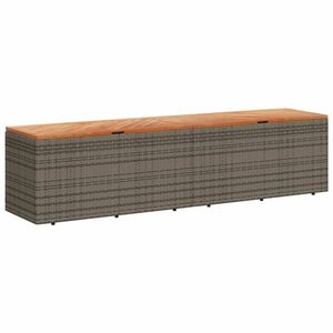 vidaXL szürke polyrattan és akácfa kerti tárolóláda 220 x 50 x 54 cm kép