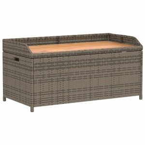 vidaXL szürke polyrattan és akácfa tárolópad 100 x 50 x 52 cm kép