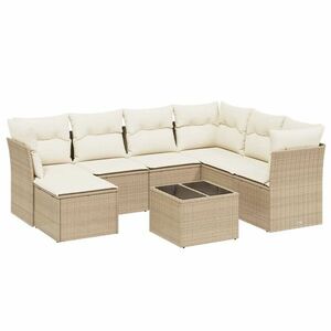 vidaXL 8 részes bézs polyrattan kerti ülőgarnitúra párnával kép