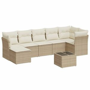 vidaXL 8 részes bézs polyrattan kerti ülőgarnitúra párnával kép