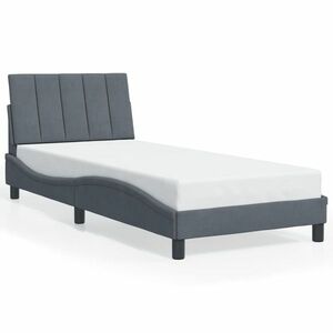 vidaXL sötétszürke bársony ágykeret matrac nélkül 90x190 cm kép