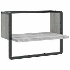 vidaXL szürke sonoma tölgy színű fali polc rúddal 40x25x30 cm kép