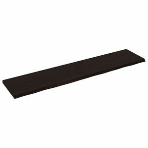 vidaXL sötétbarna kezelt tömör tölgyfa asztallap 180x40x(2-4) cm kép