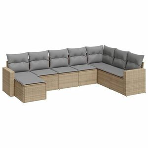 vidaXL 8 részes bézs polyrattan kerti ülőgarnitúra párnával kép