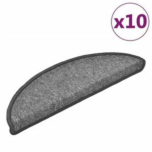 vidaXL 10 db sötétszürke lépcsőszőnyeg 56x17x3 cm kép