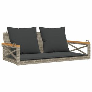 vidaXL szürke polyrattan hintapad párnákkal 109 x 62 x 40 cm kép