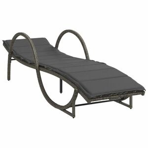 vidaXL szürke polyrattan napozóágy párnával 60x199x42 cm kép