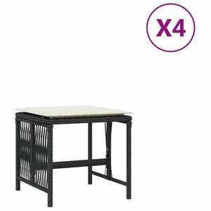 vidaXL 4 db fekete polyrattan kerti szék párnával 41 x 41 x 36 cm kép