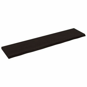 vidaXL sötétbarna kezelt tömör tölgyfa fali polc 220 x 50 x (2-6) cm kép