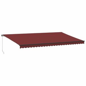 vidaXL burgundi vörös kézzel kihúzható napellenző 600 x 350 cm kép