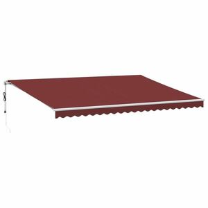 vidaXL burgundi vörös automata kihúzható LED-es napellenző 500x350 cm kép