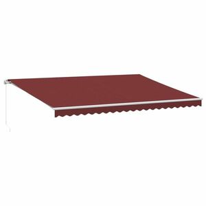 vidaXL burgundi vörös kézzel kihúzható LED-es napellenző 500 x 350 cm kép