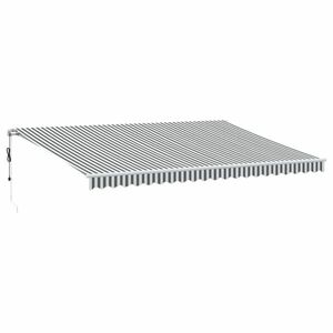 vidaXL antracitszürke-fehér LED-es automata napellenző 500 x 300 cm kép