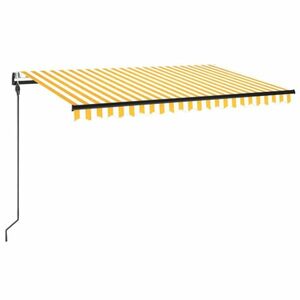 vidaXL sárga-fehér szélérzékelős és LED-es napellenző 450 x 300 cm kép