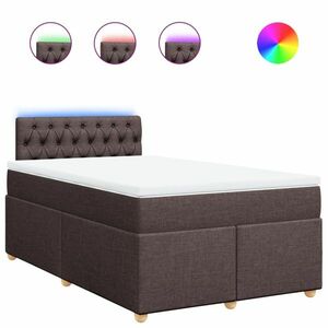 vidaXL sötétbarna szövet rugós ágy matraccal 120 x 190 cm kép