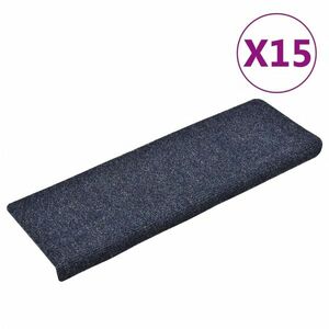 vidaXL 15 db tűvel lyuggatott kék szövet lépcsőszőnyeg 65x21x4 cm kép