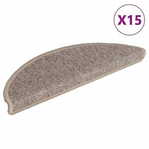 vidaXL 15 db sötétbézs öntapadó lépcsőszőnyeg 56x17x3 cm kép