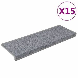 vidaXL 15 db fehér-szürke lépcsőszőnyeg 65x21x4 cm kép