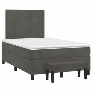 vidaXL sötétszürke bársony rugós ágy matraccal 120x190 cm kép