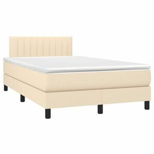 vidaXL krémszínű szövet rugós ágy matraccal 120 x 190 cm kép