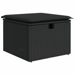 vidaXL fekete polyrattan kerti szék párnával 55 x 55 x 37 cm kép