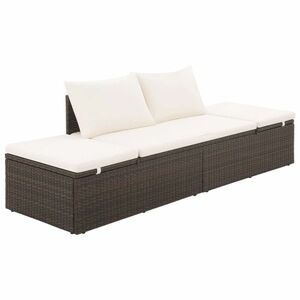 vidaXL barna polyrattan kerti ágy 195 x 60 cm kép