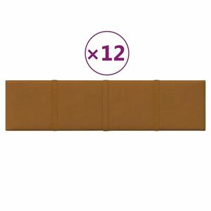 vidaXL 12 db barna bársony fali panel 60 x 15 cm 1, 08 m² kép