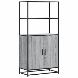 vidaXL Highboard szürke sonoma 68x35x139 cm gépelt fa és fém kép