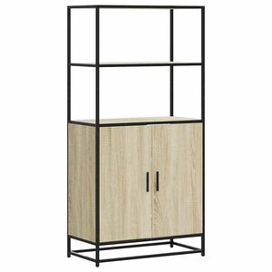 vidaXL Highboard sonoma tölgy 68x35x139 cm gépelt fa és fém kép