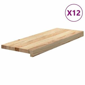 vidaXL 12 db tömör tölgyfa lépcsőfokok kezeletlen 70x25x2 cm kép