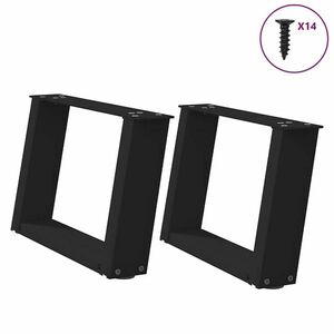 vidaXL 2 db fekete acél dohányzóasztal lábak U-alakú 40x(30-31) cm kép