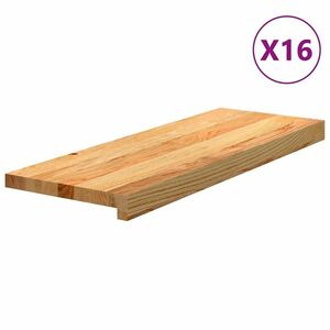 vidaXL 16 db tömör tölgyfa világosbarna lépcsőfokok 70x30x2 cm kép