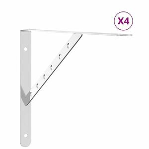 vidaXL 4 db ezüstszínű rozsdamentes acél polctartó 40 x 2, 5 x 25 cm kép