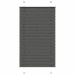 vidaXL pliszírozott redőny fekete 80x150 cm szövetszélesség 79, 4 cm kép